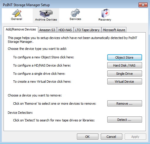 Configuring PoINT Storage Manager - Add/Remove NetApp FAS Device
