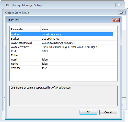 Configuring Logon Credentials for Archiving Files to EMC Elastic Cloud Storage